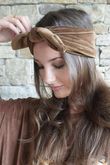 Nora Stretch Velour Headband Chocolate